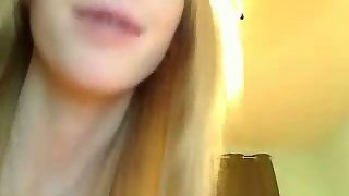 First-timer blonde hottie masturbating on cam