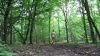Ambling around bare in the forest male milf bare in public