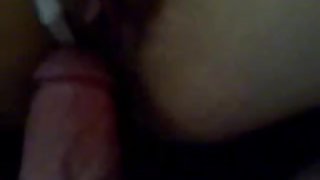Pummeling my wife's pussy until i cum on her pubic hair