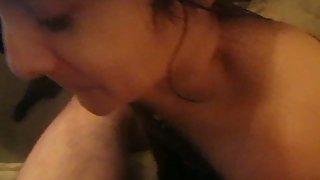 Gorgeous girl satisfying oral to my huge cock with torrid ride on top