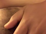 Wifey finger-tickling her cream-colored moist pussy
