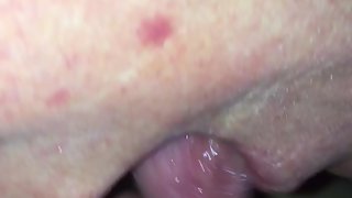 Wife fellating my man sausage for more cum.