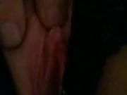 Smoothly shaven pussy fingering close up
