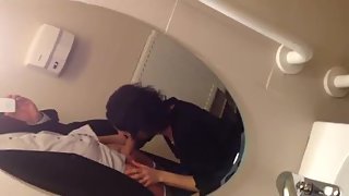 Douche blowage in front of the mirror while out in the club